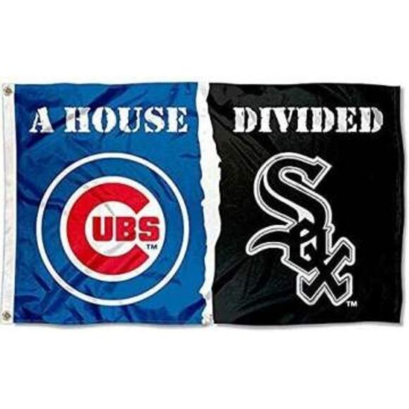 A House Divided Chicago Cubs White Sox Flag Banner New 3x5 Ft Mancave Garage - Picture 1 of 6